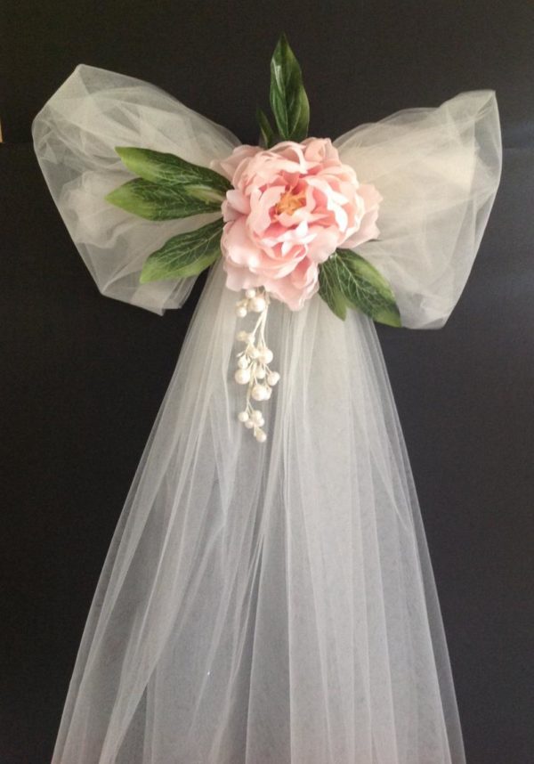 pink peonies tulle bows